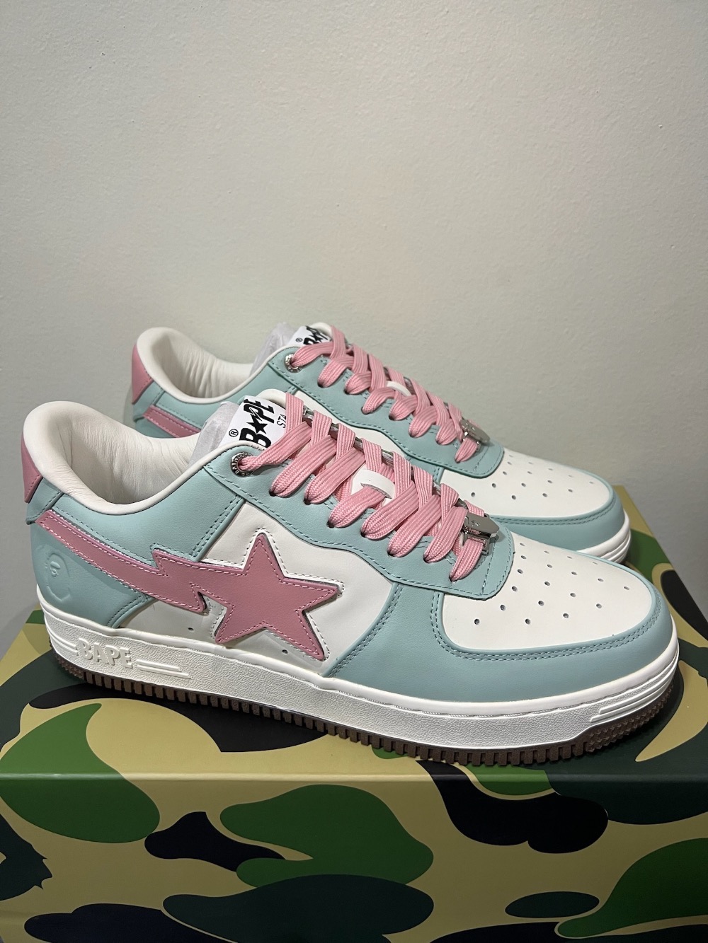 A Bathing Ape Bape Sta Low #4 Green Blue Pink