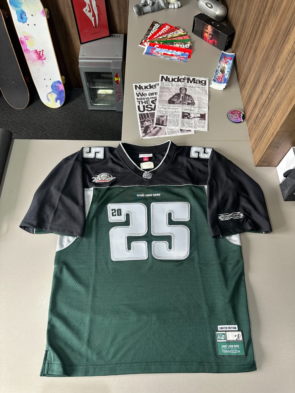 Mitchell & Ness x Aimé Leon Dore Camiseta Football Jersey Dark Green