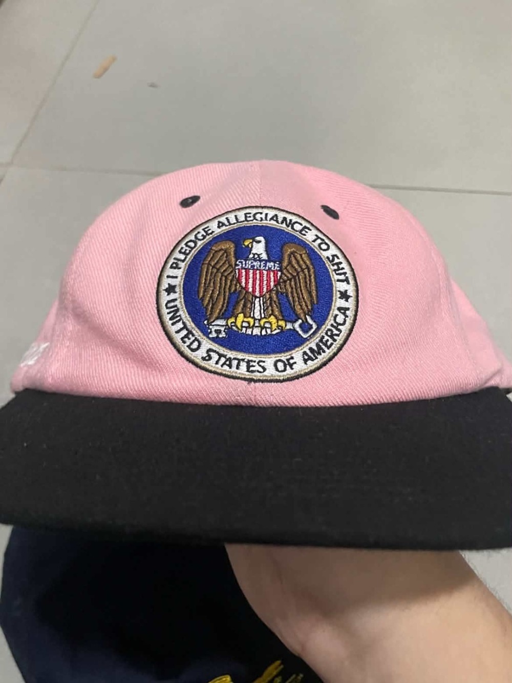 Boné Supreme Pledge Allegiance 6-Panel Pink FW25-W18 — Único, Novo