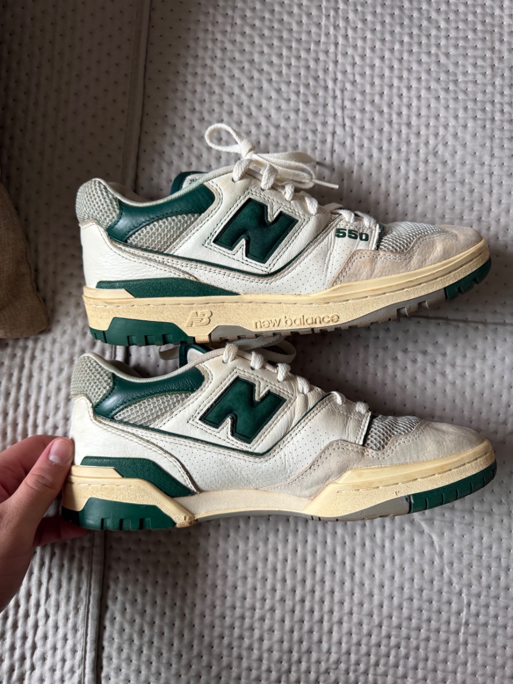 New Balance 550 Sea Salt Hunter Green