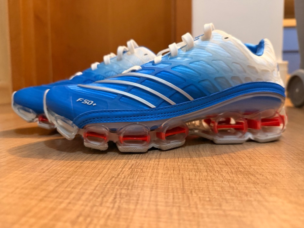 adidas Megaride F50 Blue Bird Silver Metallic Cloud White