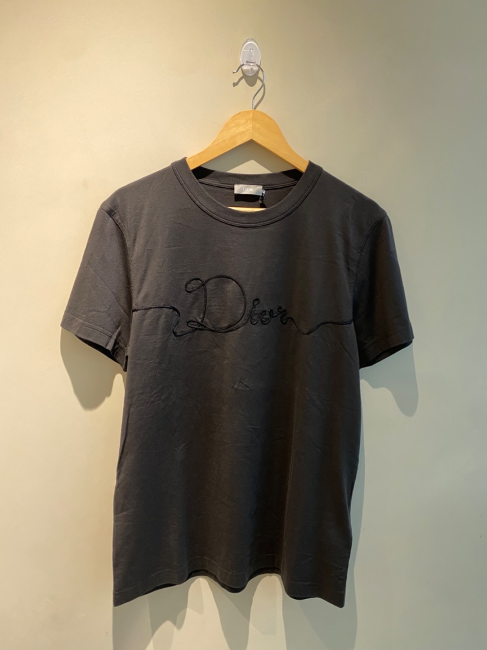 Dior Camiseta Ribbon Bordado Preta