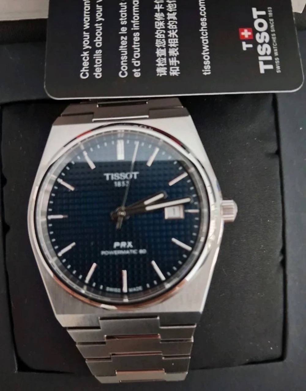 Relógio Tissot PRX Automatic Blue Dial — Único, Novo