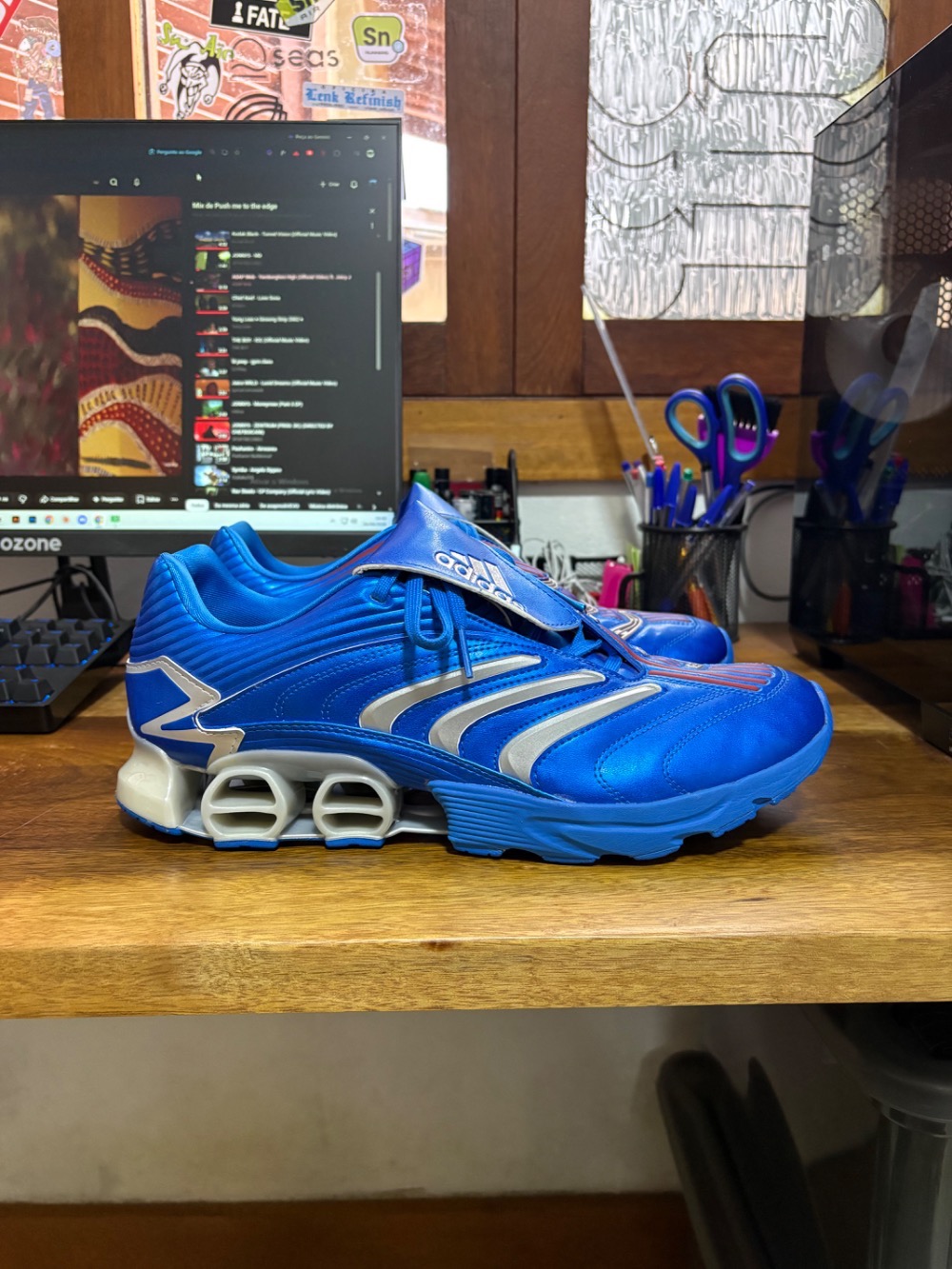 adidas Predator Megaride Shock Blue Silver Metallic Better Scarlet