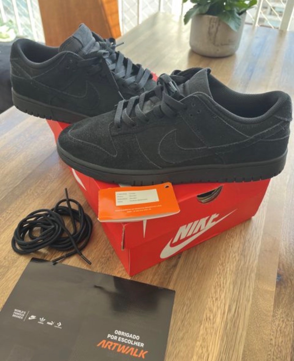 Nike Dunk Low Triple Black — 43, Usado