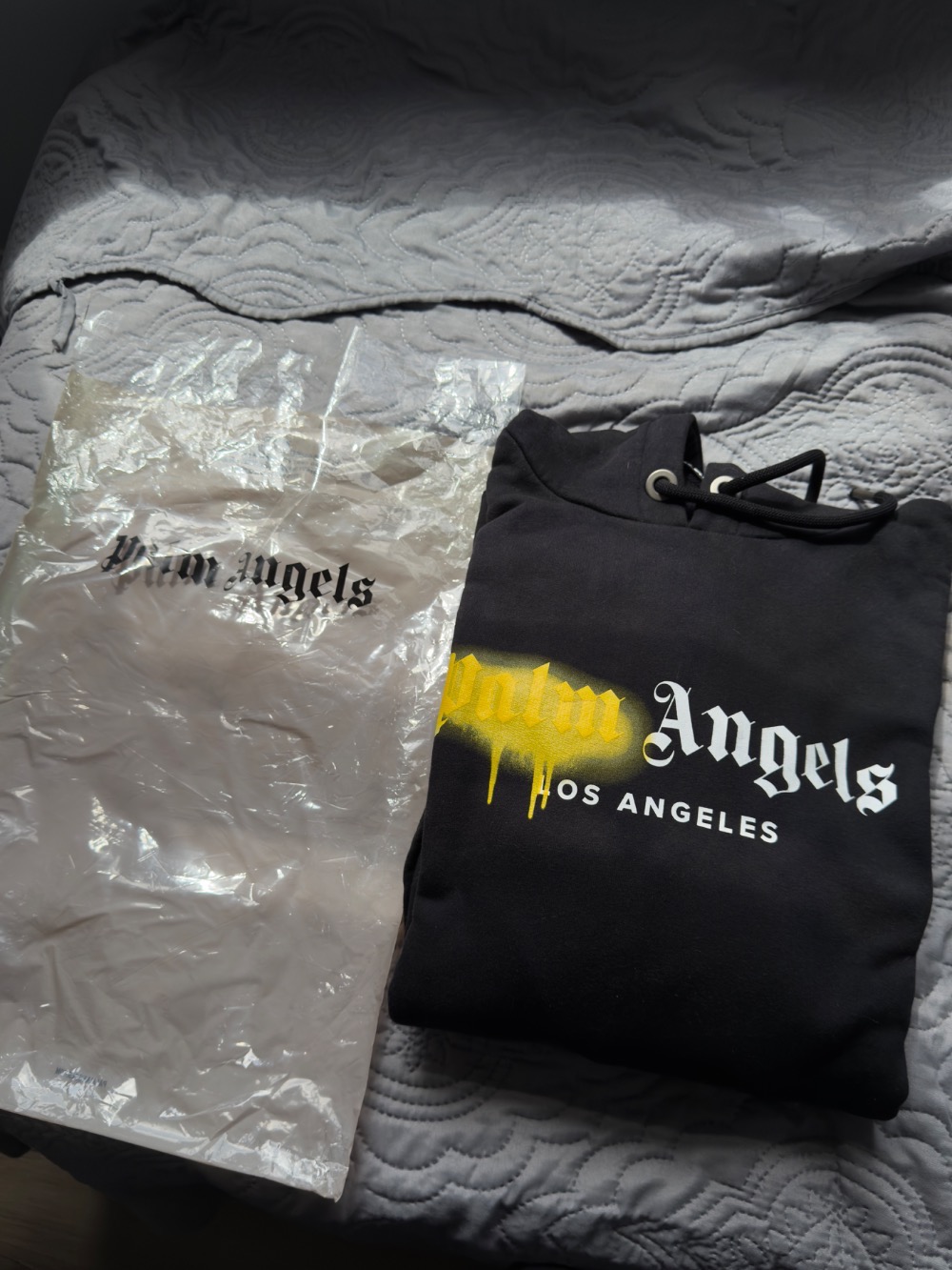 Moletom Palm Angels Los Angeles Sprayed Black Yellow