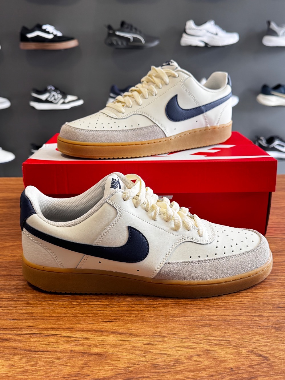 Nike Court Vision Low Sail Gum Light Brown Midnight Navy