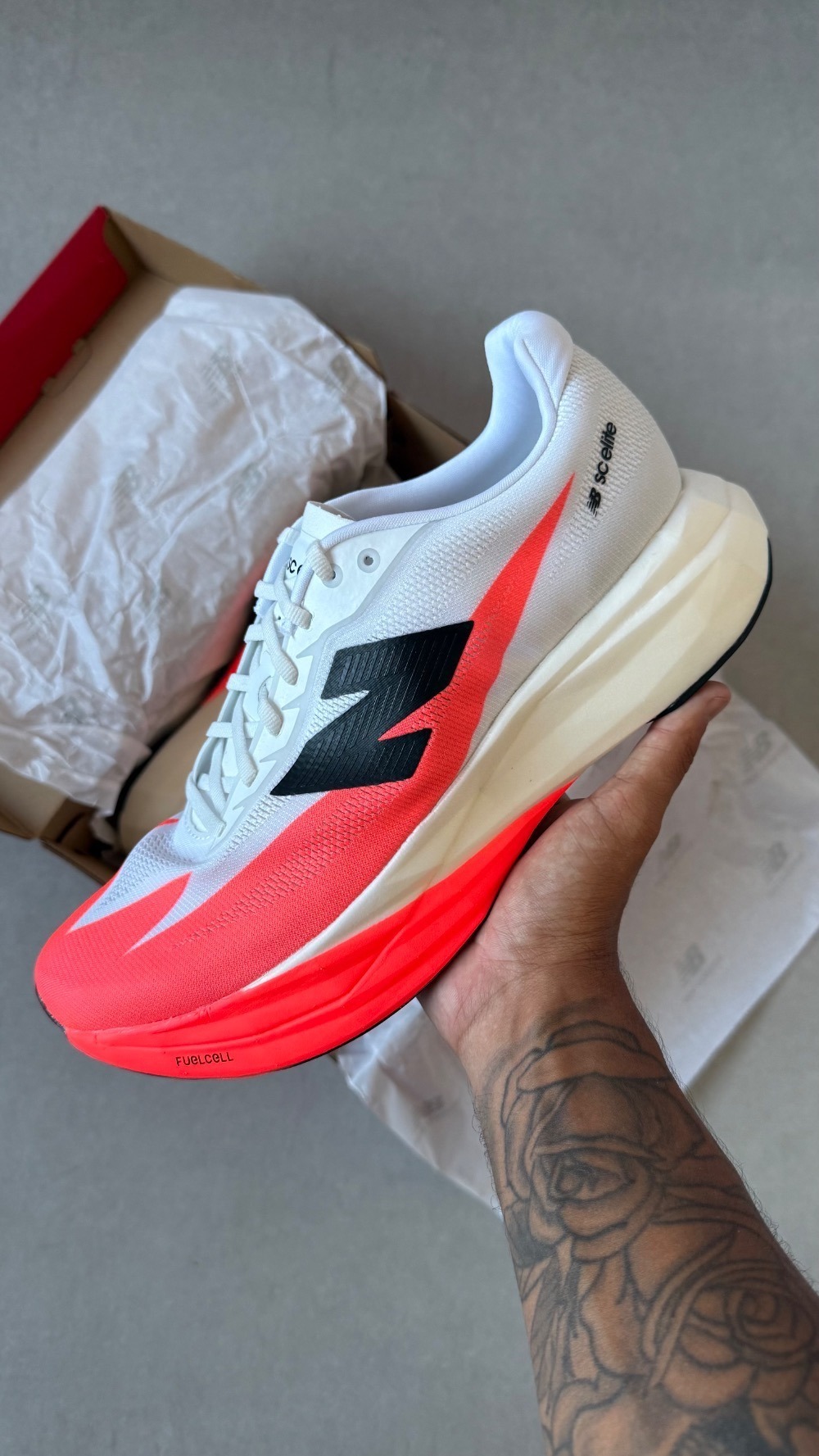 New Balance FuelCell SuperComp Elite v5 Urgent Red White Black