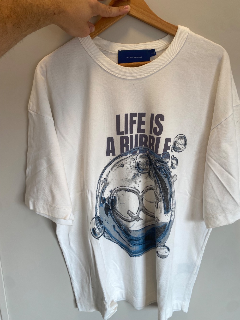 Camiseta Quadro Creations Bubble Lif Boxy Off-White