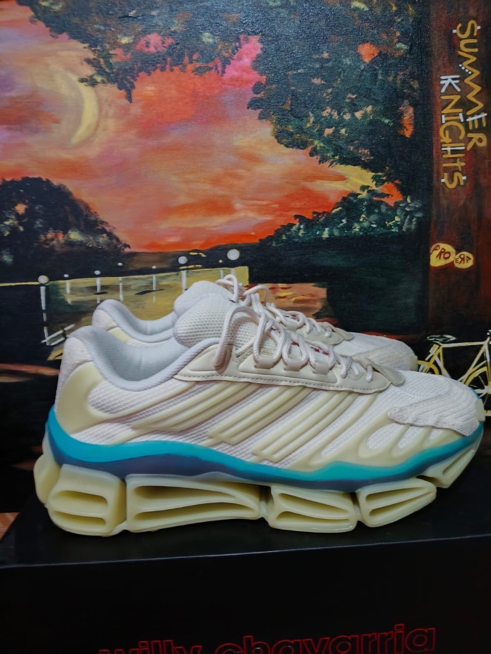 Willy Chavarria x adidas Megaride AG Cream White Warm Vanilla Power Red
