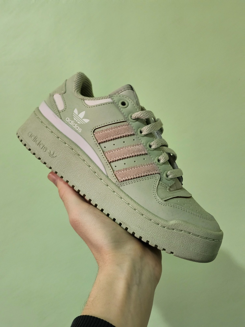 adidas Forum Bold Stripes Silver Pebble Off White