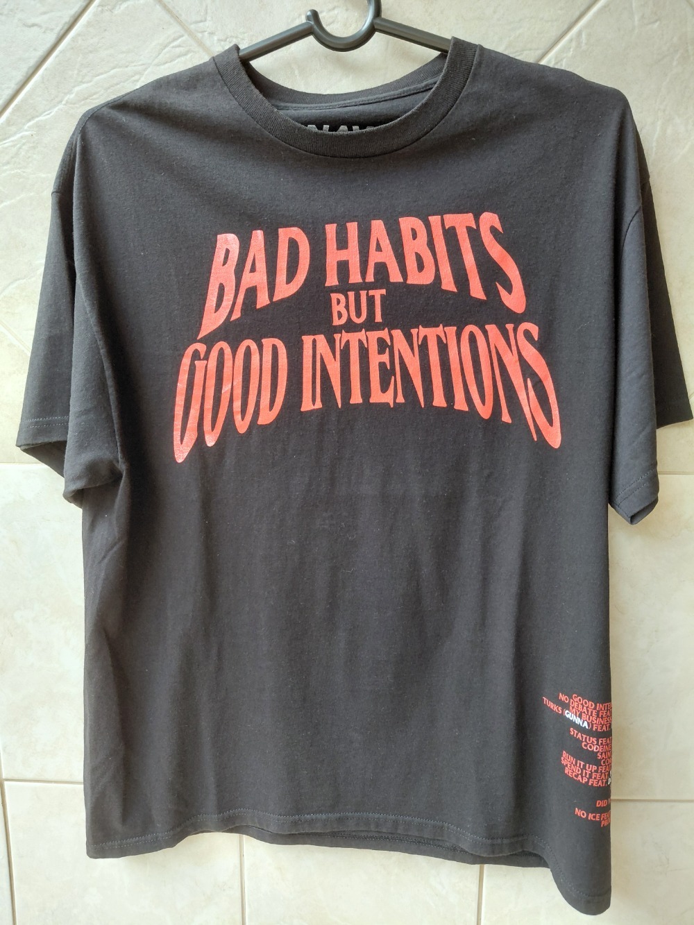 Camiseta Vlone Nav Bad Habits But Good Intentions
