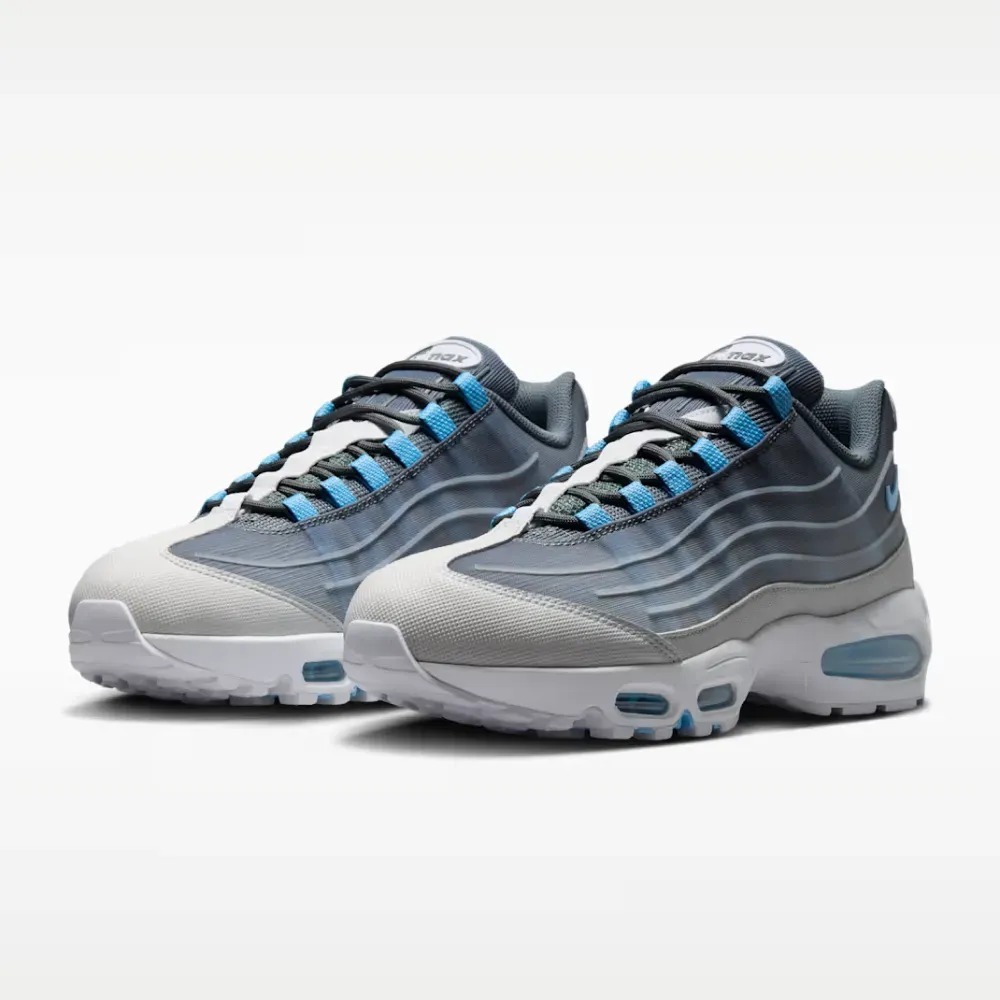 Nike Air Max 95 Big Bubble Tech Smoke Grey White Black Football Blue