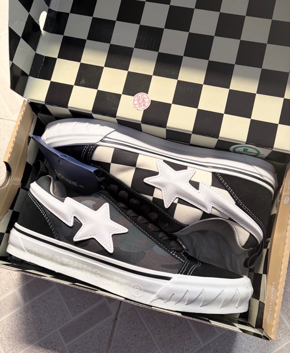 BAPE x Vans Premium Knu Skool Camo Black
