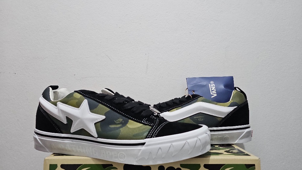 BAPE x Vans Premium Knu Skool Camo Green