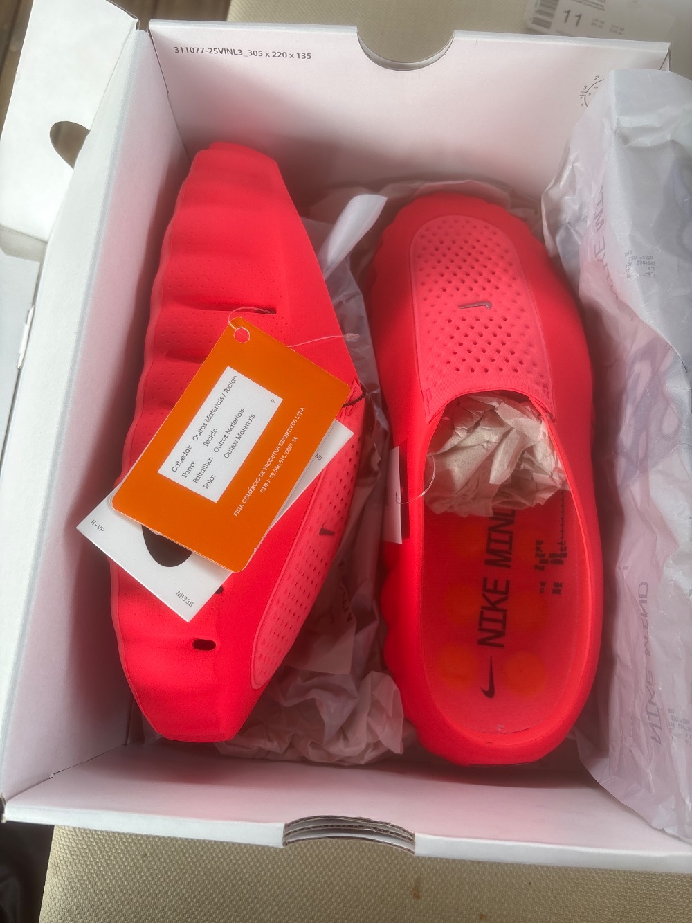 Nike Mind 001 Slide Solar Red — 42, Novo