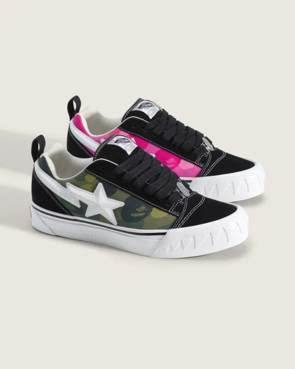 BAPE x Vans Premium Knu Skool Camo Green