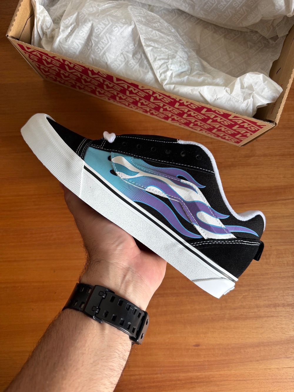 Vans Knu Skool Flame Black Blue