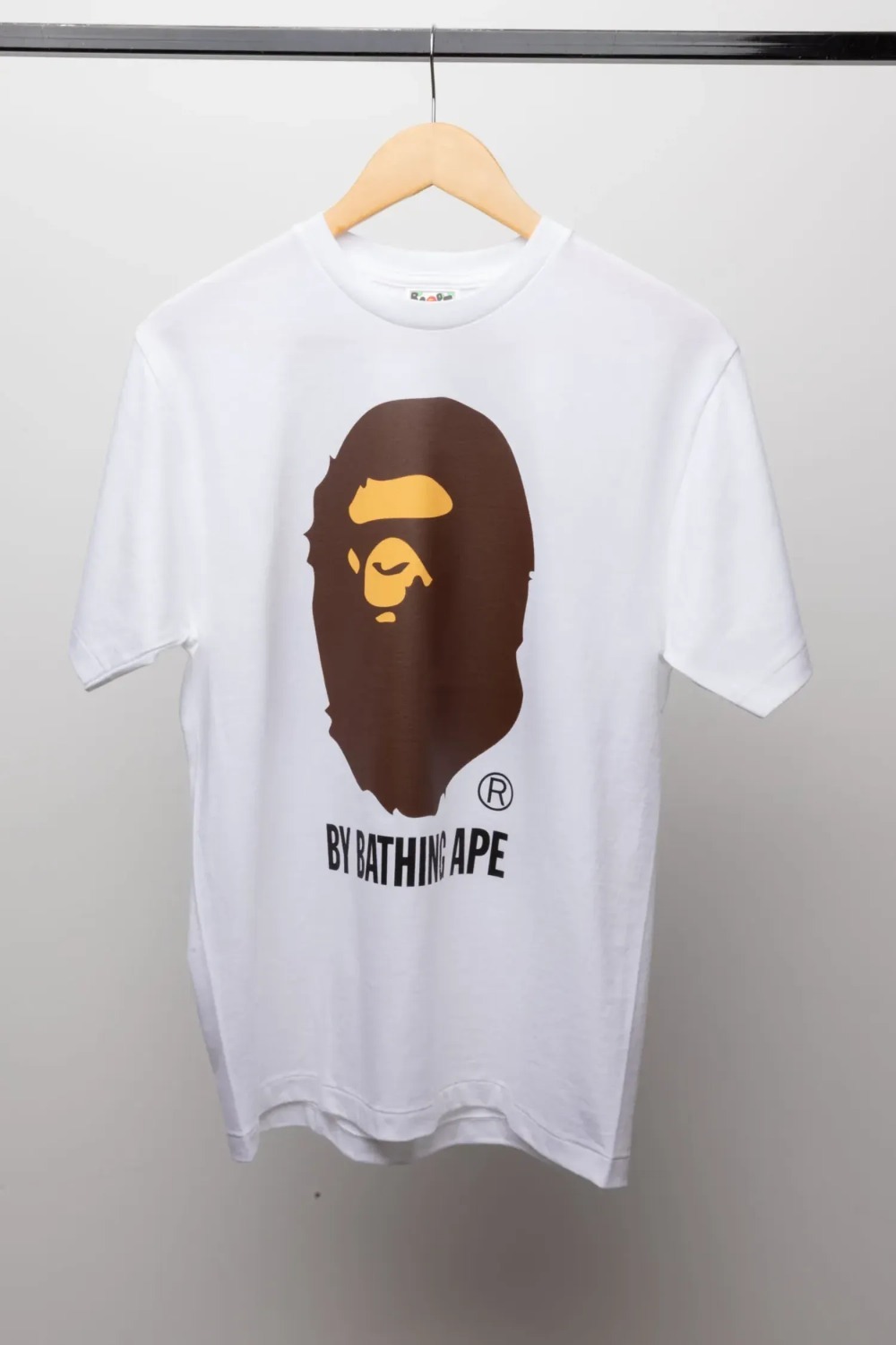 Camiseta BAPE Big Ape Head White Brown — XG, Novo