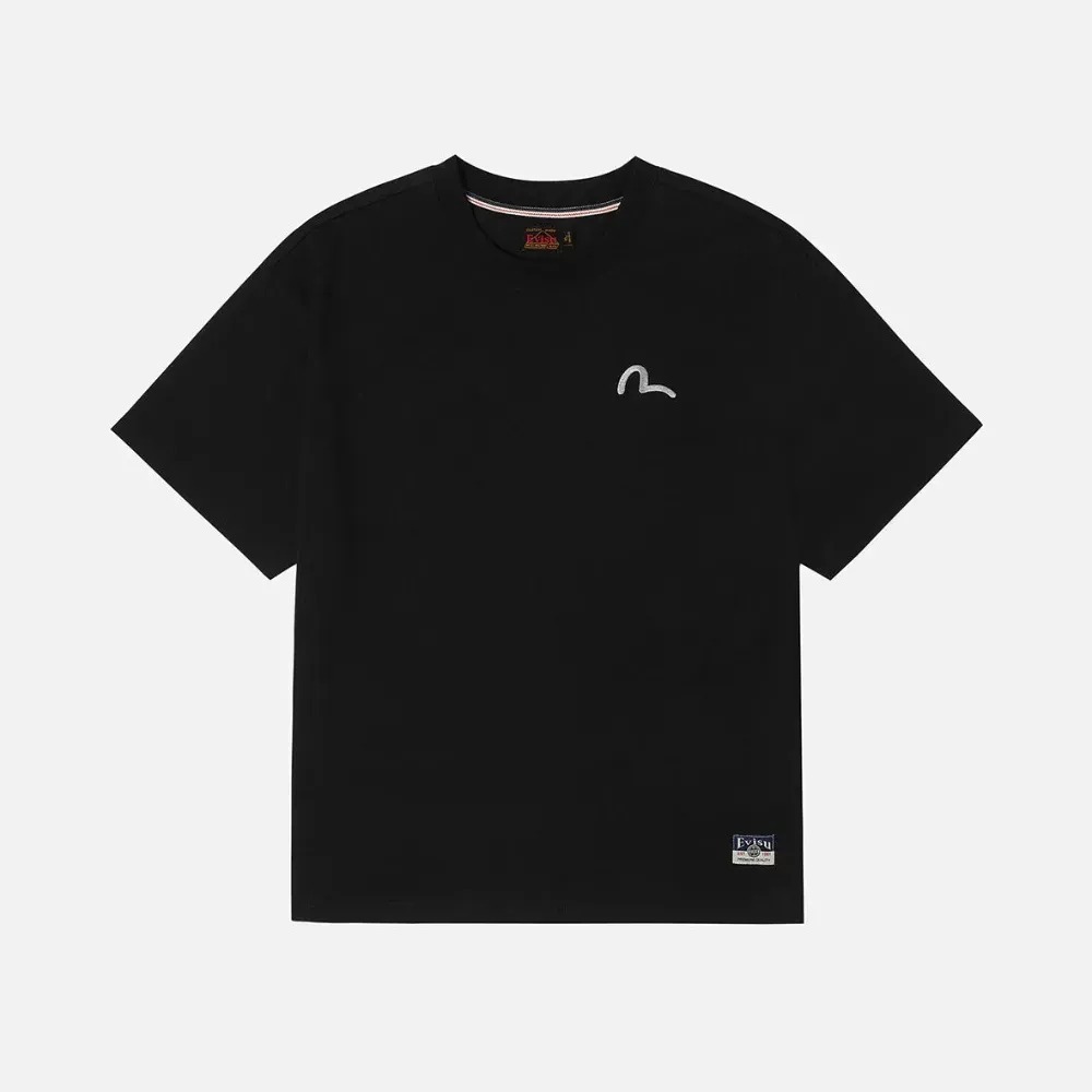 Camiseta Evisu Embroidery Seagull Relax Fit Black — XG, Novo