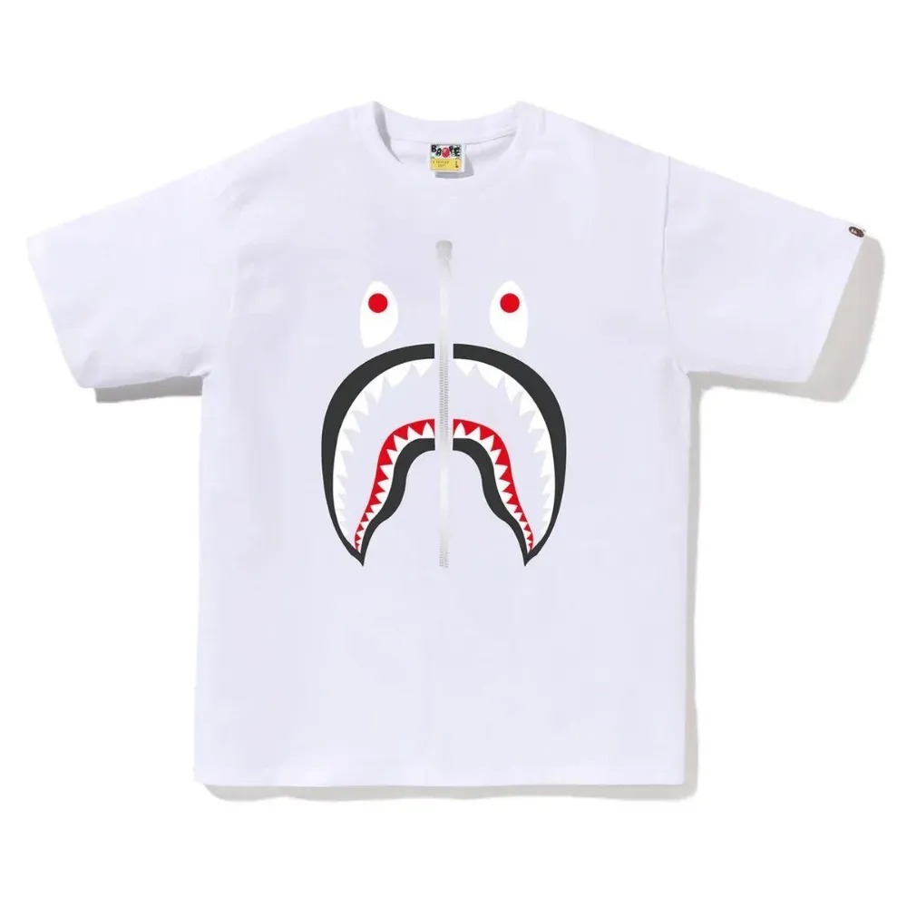 Camiseta A Bathing Ape Bape Short Sleeve Shark White
