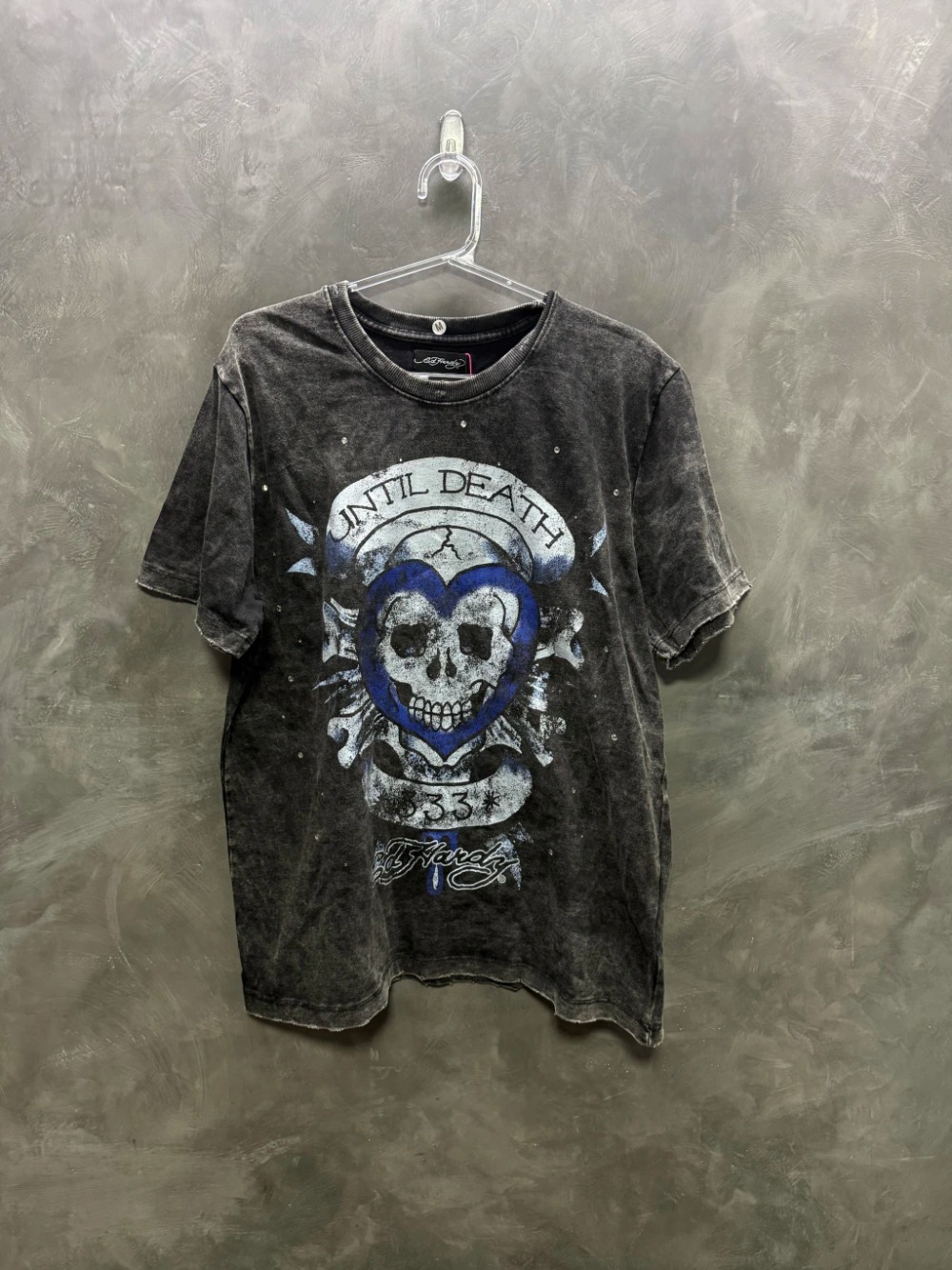 Matuê x Ed Hardy Camiseta Until Death Estonado — M, Novo