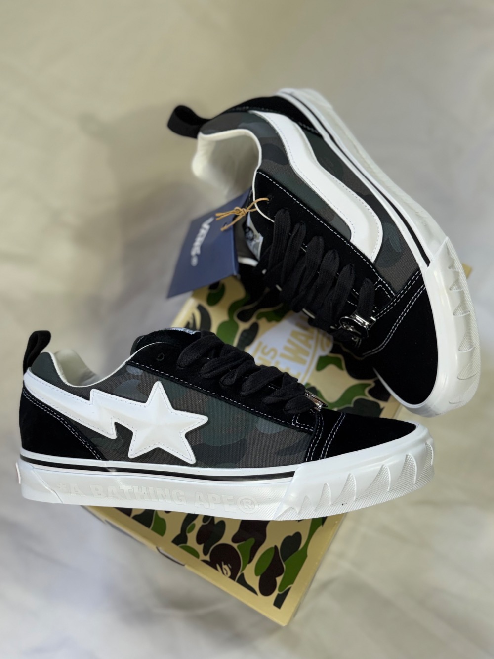 BAPE x Vans Premium Knu Skool Camo Black