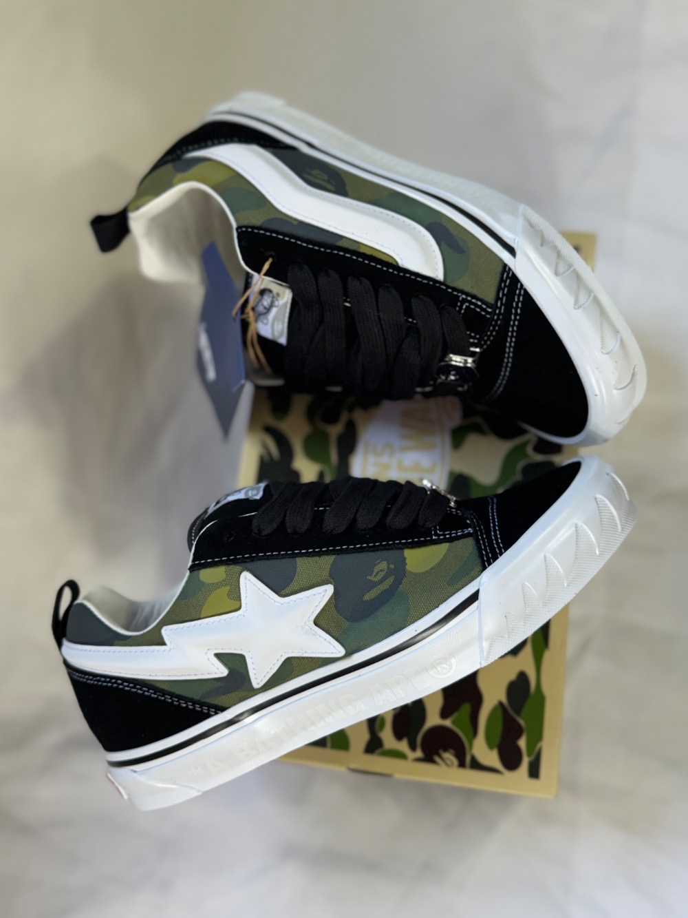 BAPE x Vans Premium Knu Skool Camo Green