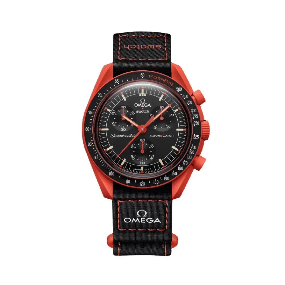 Swatch x Omega Relógio Bioceramic Moonswatch Mission On Earth Lava