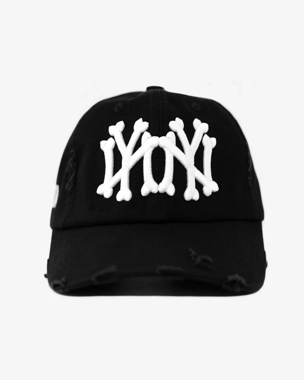 Boné oMA Studios NY NY Bones Distressed Black White — Único, Novo
