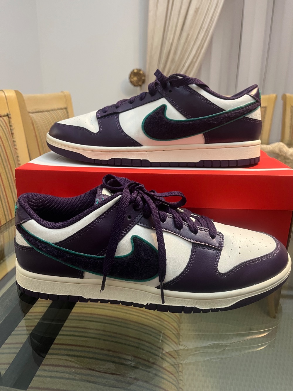 Nike Dunk Low Chenille Swoosh Grand Purple — 43, Usado