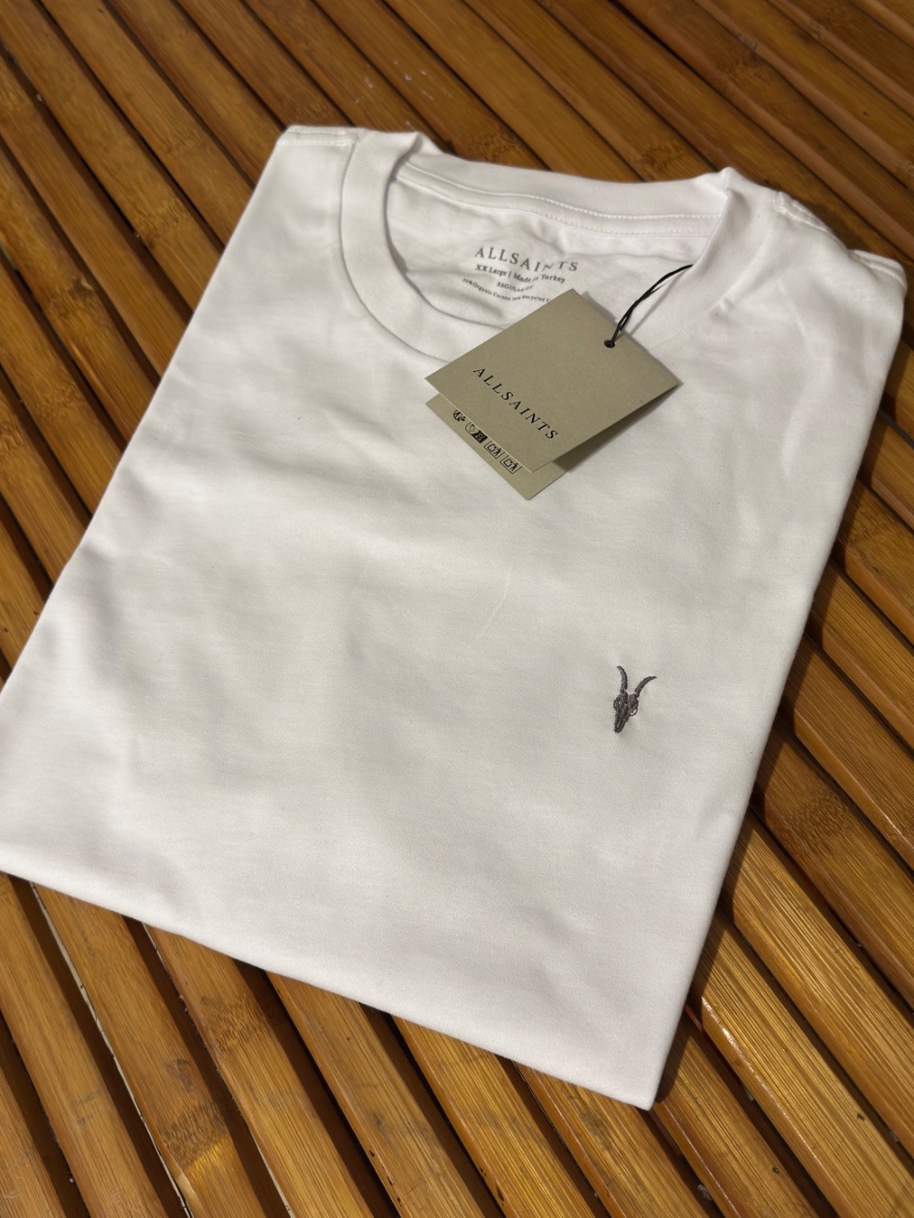 Camiseta AllSaints Brace Brushed Cotton Crew Neck Optic White