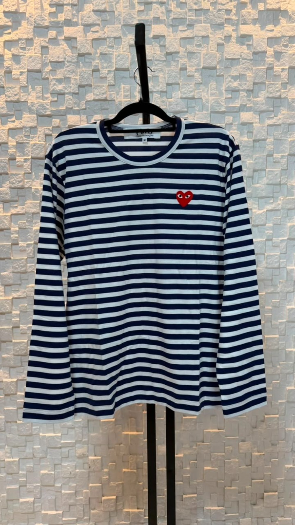 Camiseta Longsleeve Comme des Garcons PLAY Striped Blue/White