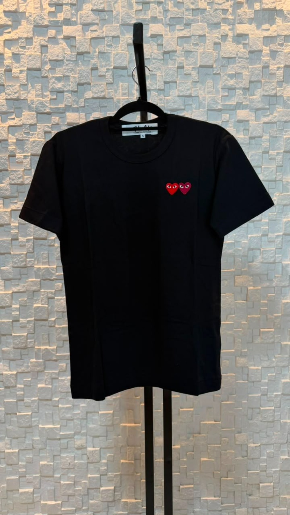 Camiseta Comme des Garcons PLAY Play Double Hearts Black