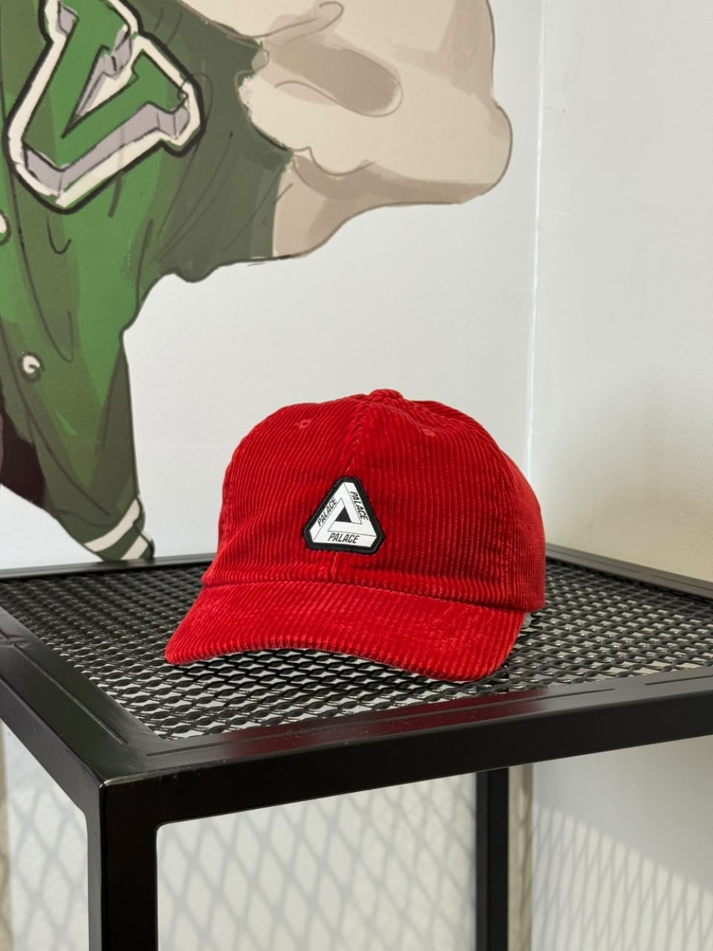 Boné Palace x Cord Tri-Ferg Patch 6-Panel Red