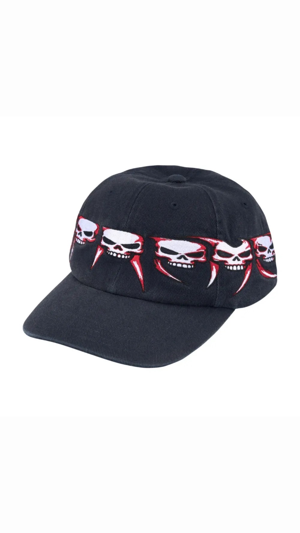 Boné Supreme Skulls Spellout 6-Panel Navy FW26-W4