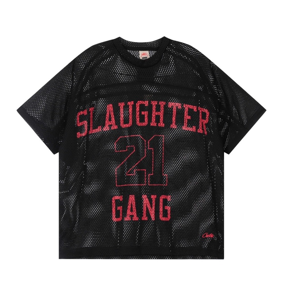 Slaughter Gang 21 Savage x Corteiz Camiseta Mesh Black