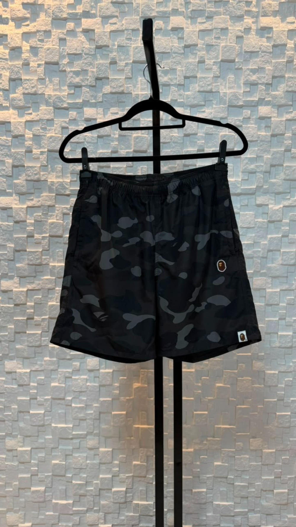 Shorts Bape Camo Head One Point Beach Black