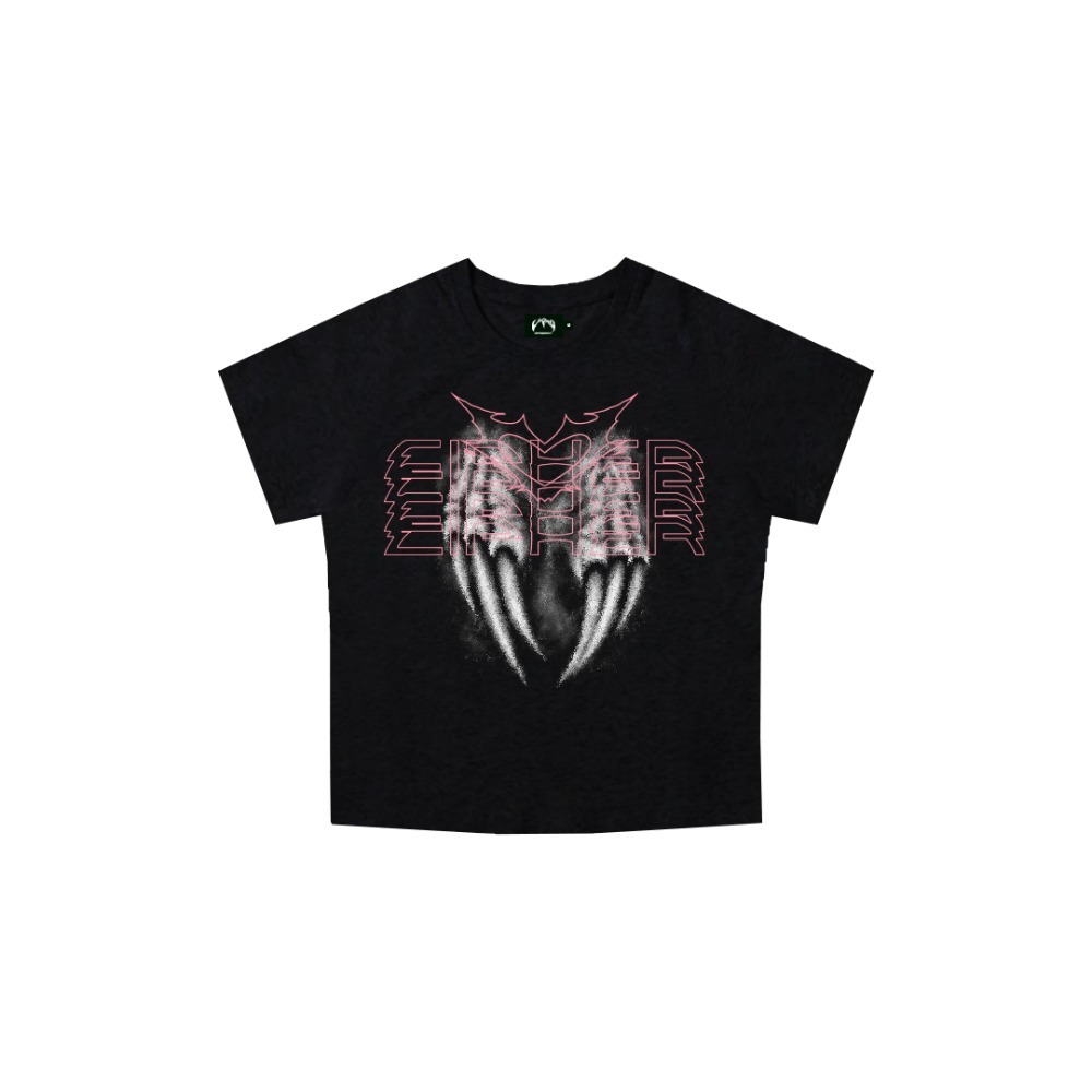 CIPHER ANGEL NAILS BLACK BABY TEE