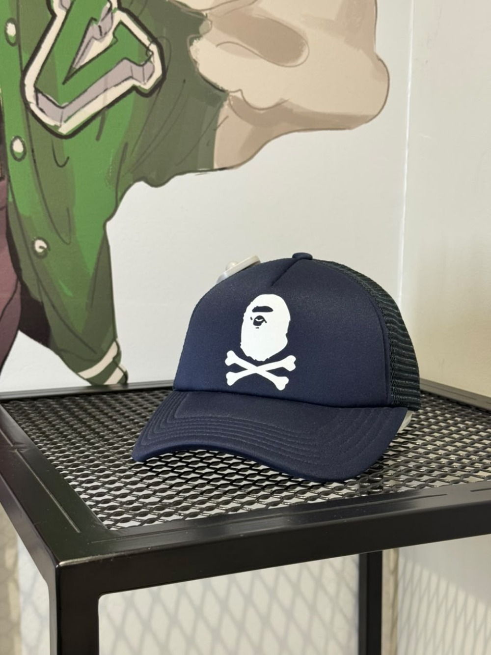 Boné Bape Crossbone Mesh Blue