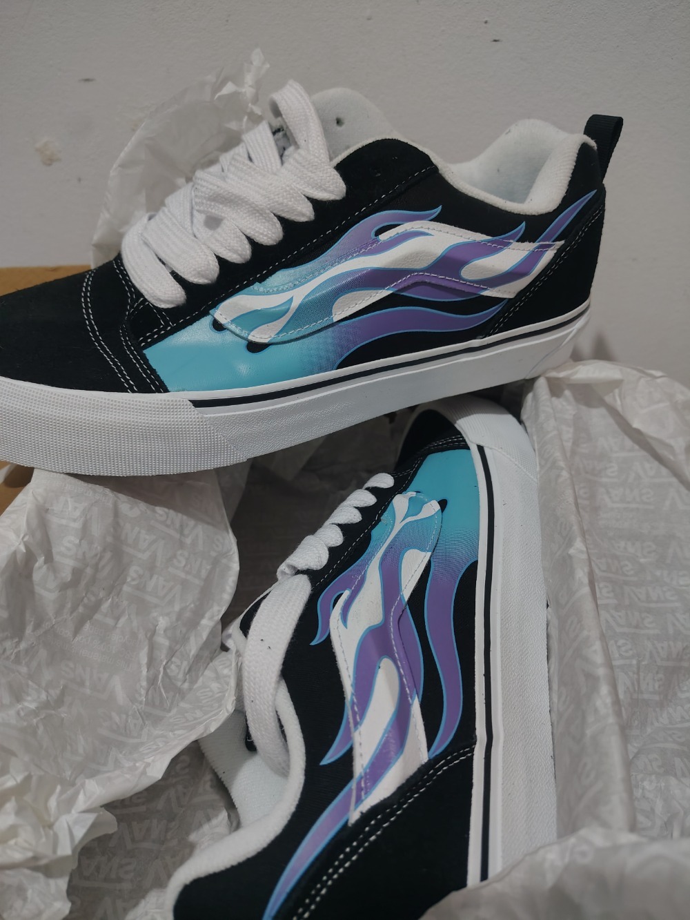 Vans Knu Skool Flame Black Blue