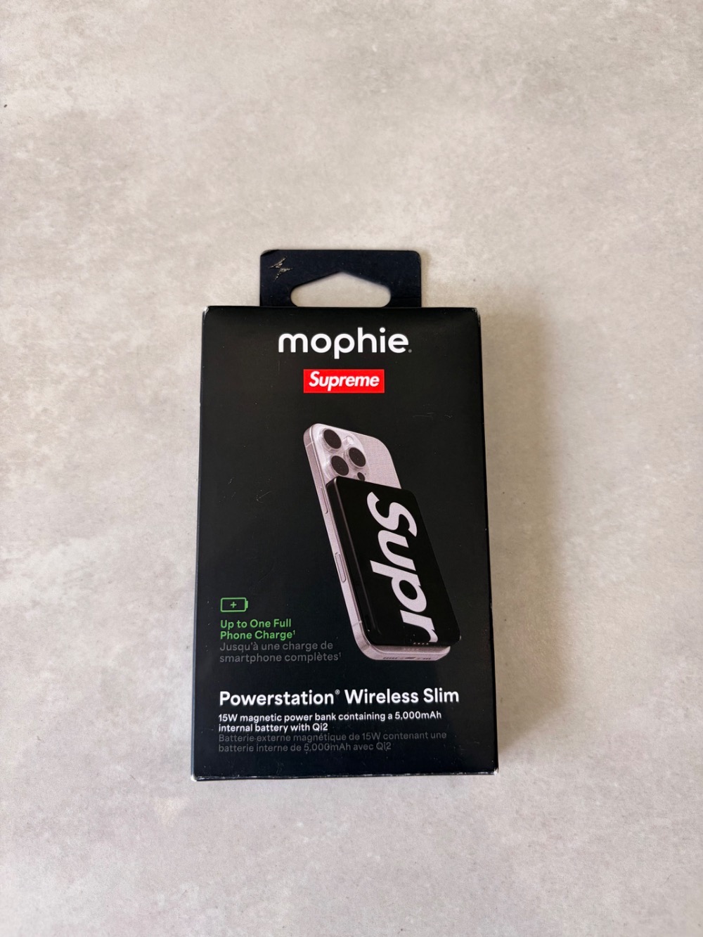 Mophie x Supreme Power Bank Qi2 Powerstation Black SS26-W1 — Único, Novo