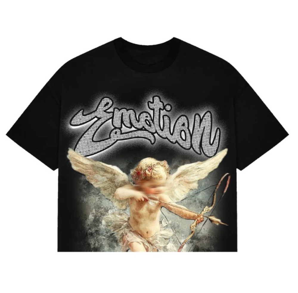 Camiseta Mixed Emotions Black Cropped Cupid