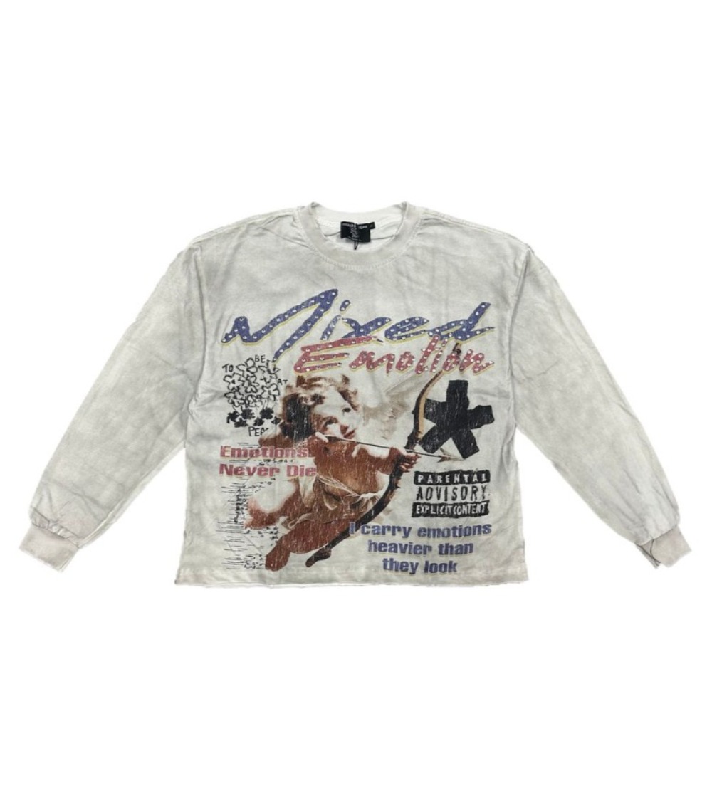 Camiseta Longsleeve Mixed Emotions Triplets Branca