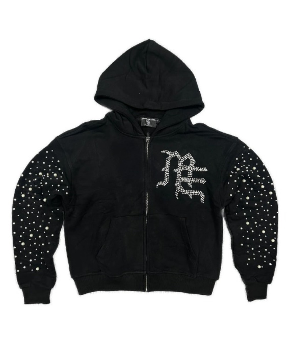 Moletom Zip-Up Mixed Emotions Rhinestone Black Pearl