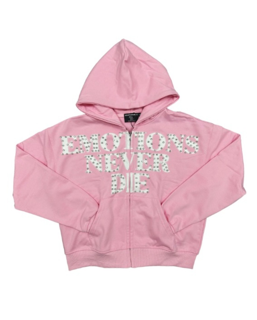 Moletom Zip-Up Mixed Emotions Pink End Rhinestone