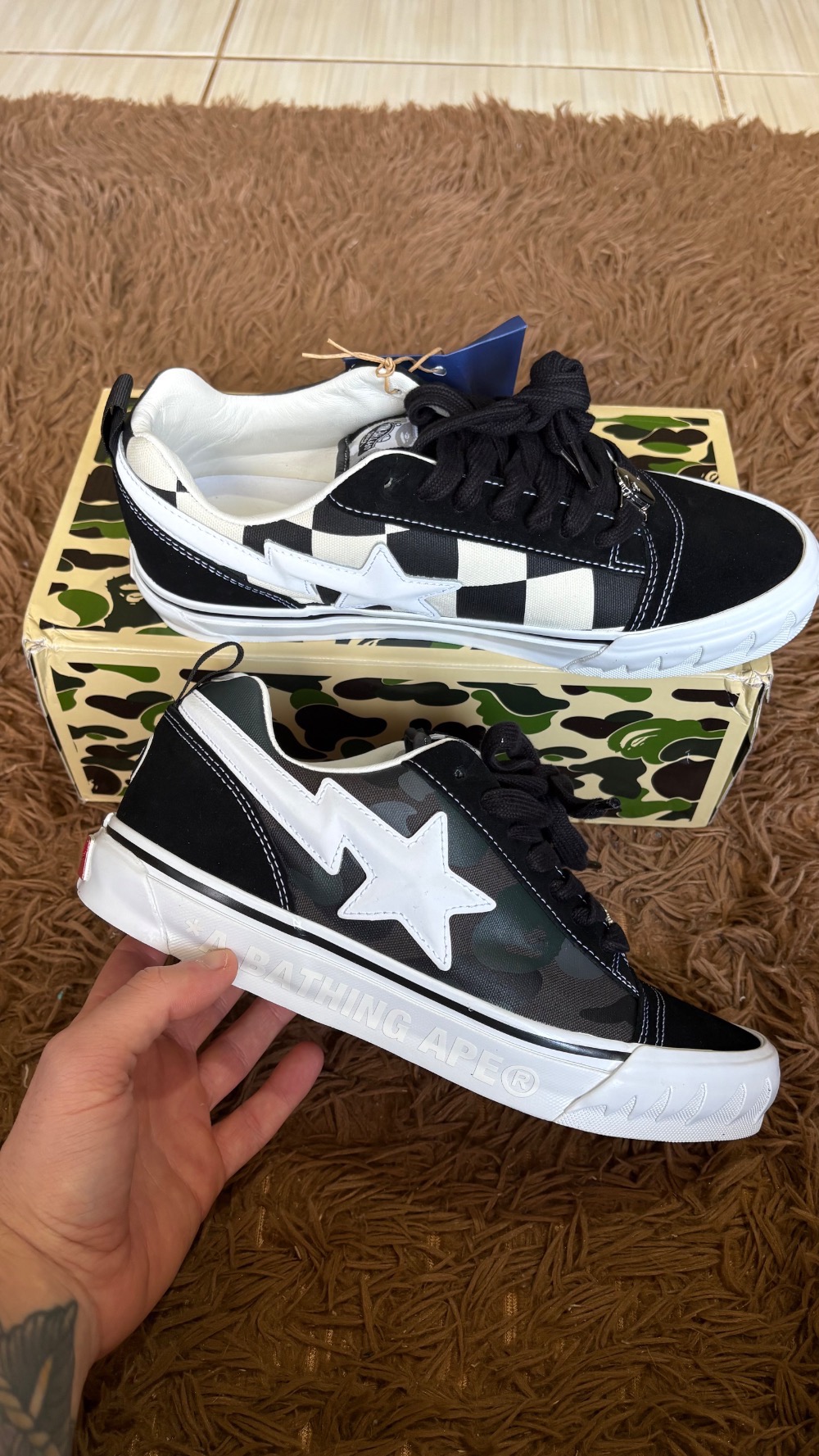 BAPE x Vans Premium Knu Skool Camo Black
