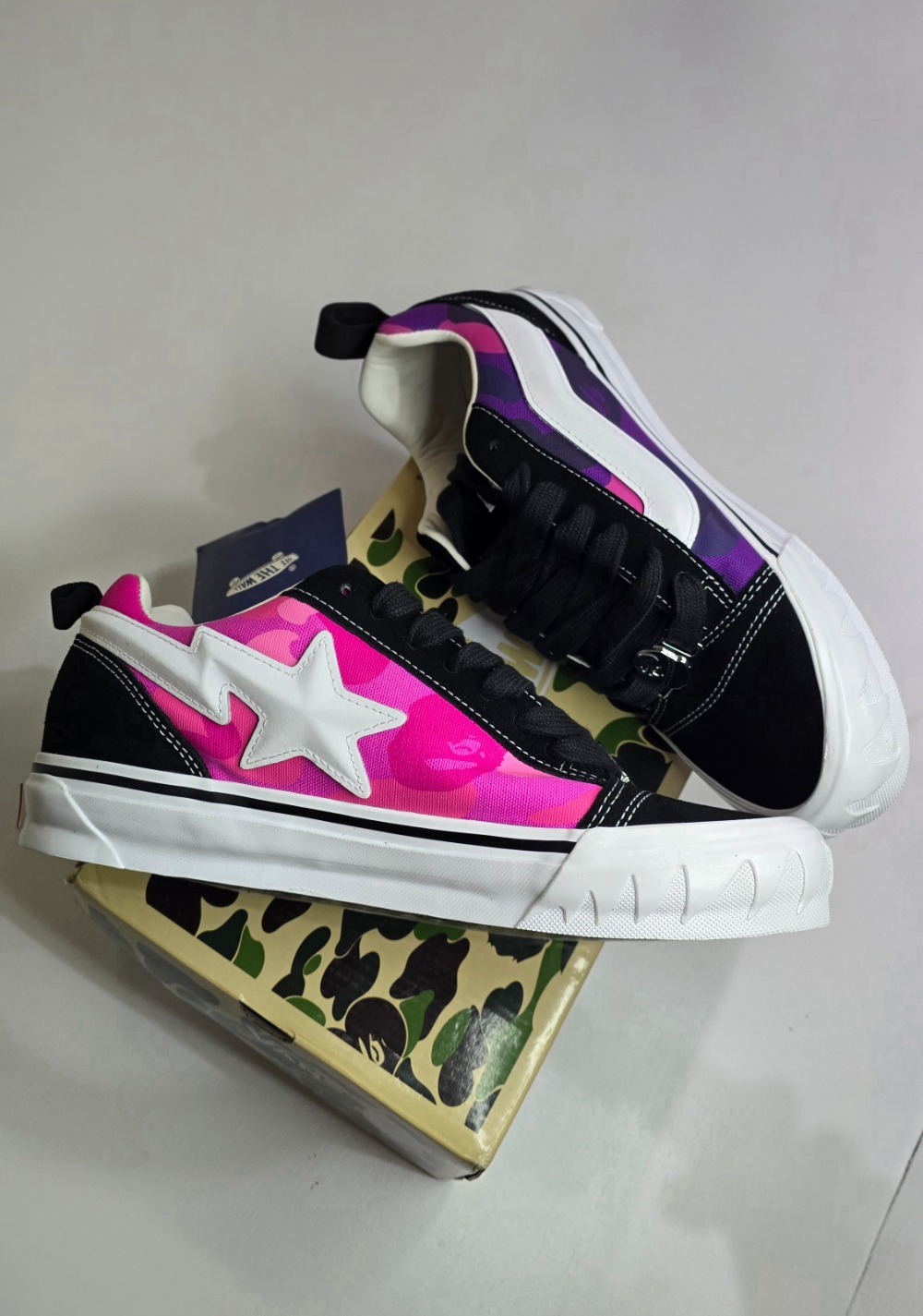 BAPE x Vans Premium Knu Skool Camo Green