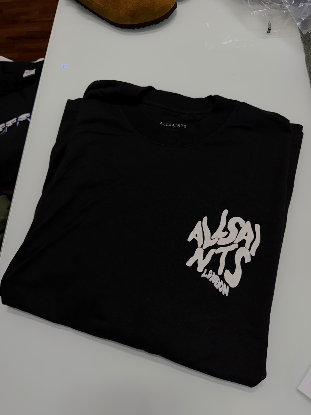 Camiseta AllSaints Orlando Logo Print Oversized Jet Black