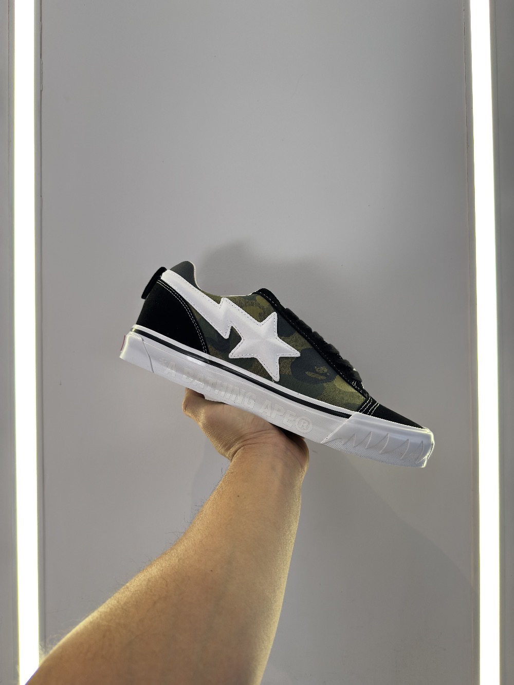 BAPE x Vans Premium Knu Skool Camo Green